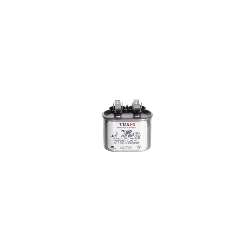 3MFD, 370V, Oval Run Capacitor