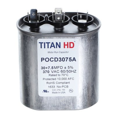 TITAN HD 30+7.5MFD, 370V, OVAL